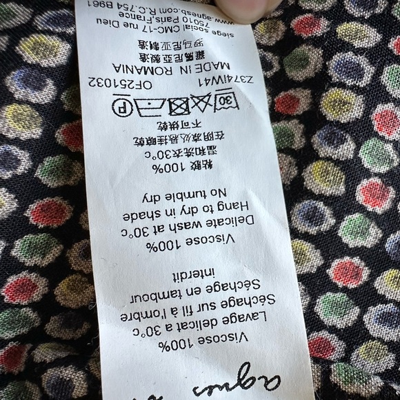 Agnes B. Floral Pattern Short Sleeve Shirt Dress with Pockets Multicolor Sz 40/L - Picture 8 of 8